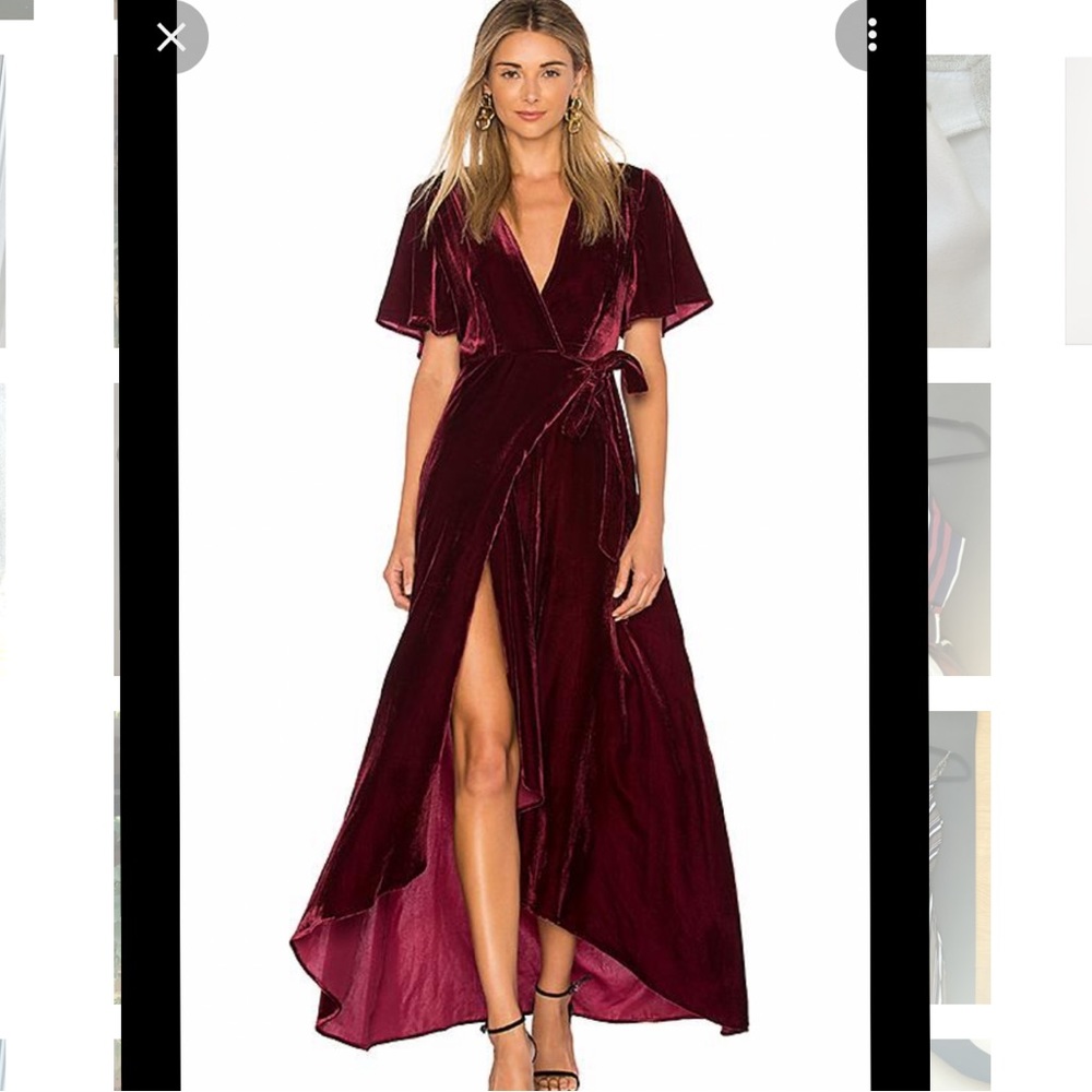 Privacy Please Maroon Velvet Dress